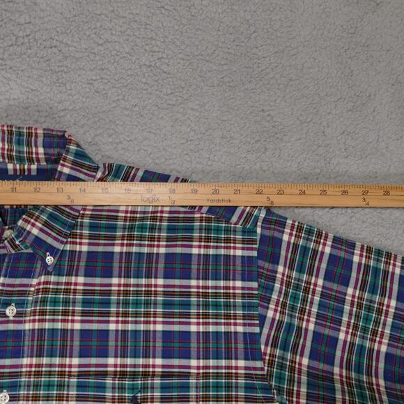 Polo Ralph Lauren Shirt Mens Large Blue Plaid Long Sleeve The Big Shirt Vintage - Picture 8 of 14